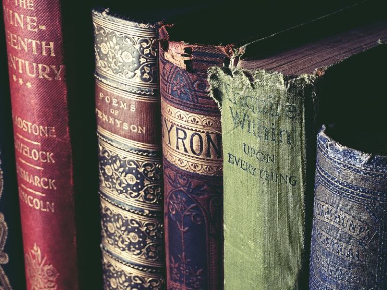 Libri ordinati con copertina consunta