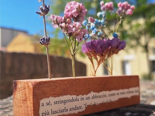 Barre floreali Oggetto di home decor in legno con fiori